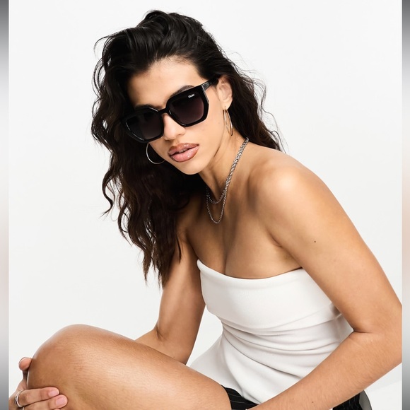 quay australia contured black square Polarized cat eye sunglasses eyewear NEW - Picture 4 of 6